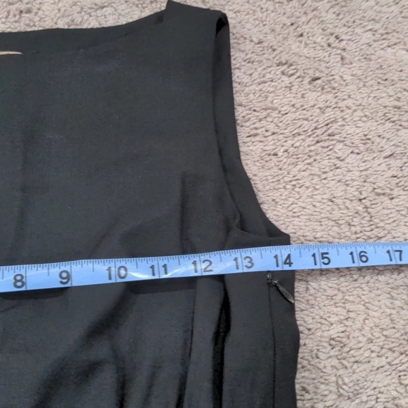 Theory black Wool blend elastic ruched waistband hidden pocket Ivon Dress Sz 2 - Picture 11 of 12